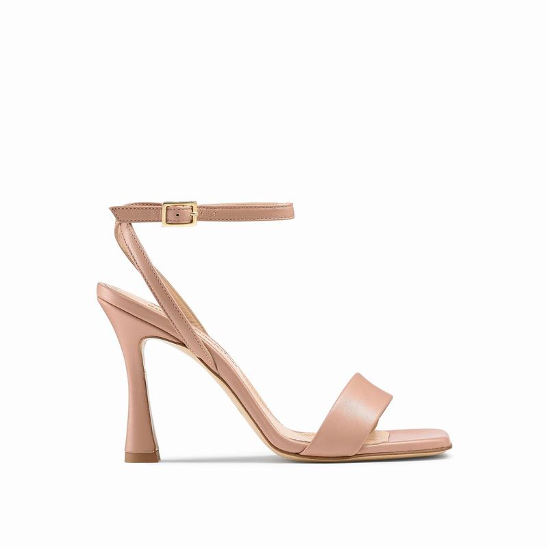 Russell & Bromley Cosmo Flared Heel Sandals Womens Pink [JGH5770GT]